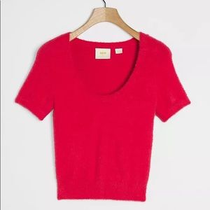 Anthropologie Maeve Rona Eyelash Sweater Tee